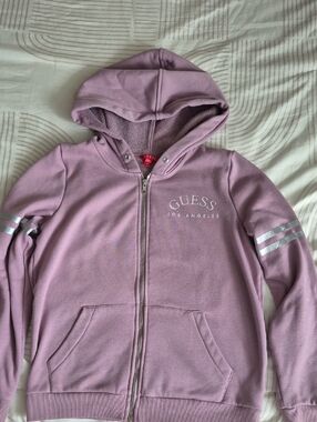 GUESS  Hooded Zip Sweatshirt with Stripe Accent